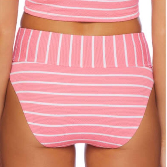 Splendid Pink & White High Leg Bikini Bottom Size Small 2-4 (10UK) NWT - Picture 3 of 14